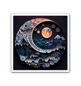 Harmonious blend of night and day on canvas art.